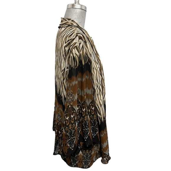 Dressbarn Autumn 3/4 Sleeve Pull-Over Layered Sheer Top Size 18/20 - Picture 3 of 8